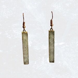 Elegant Gold Druzy Dangle Earrings